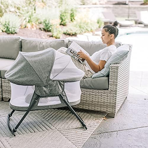 Baby Delight Go With Me Slumber Deluxe Portable Rocking Bassinet, Charcoal Tweed Fashion | Amazon (US)