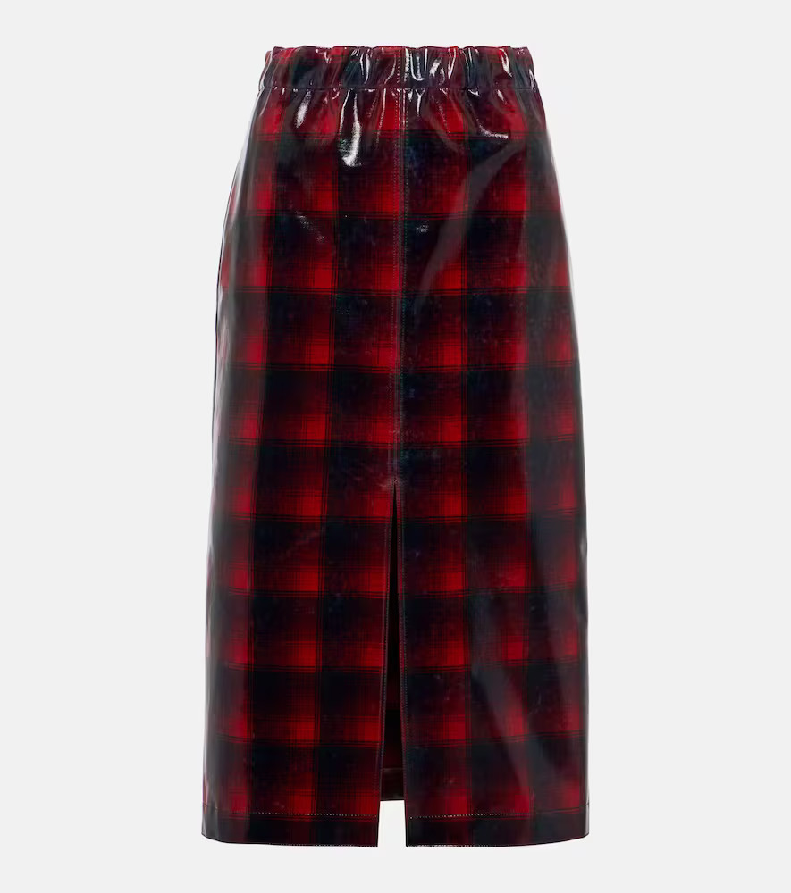 Maison Margiela Checked coated wool midi skirt | Mytheresa (US/CA)