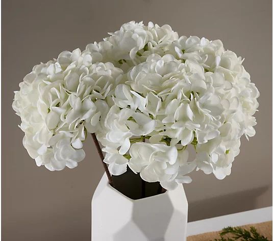 Simply Stunning Set of 4 Real Touch Hydrangea Picks by Janine Graff - QVC.com | QVC