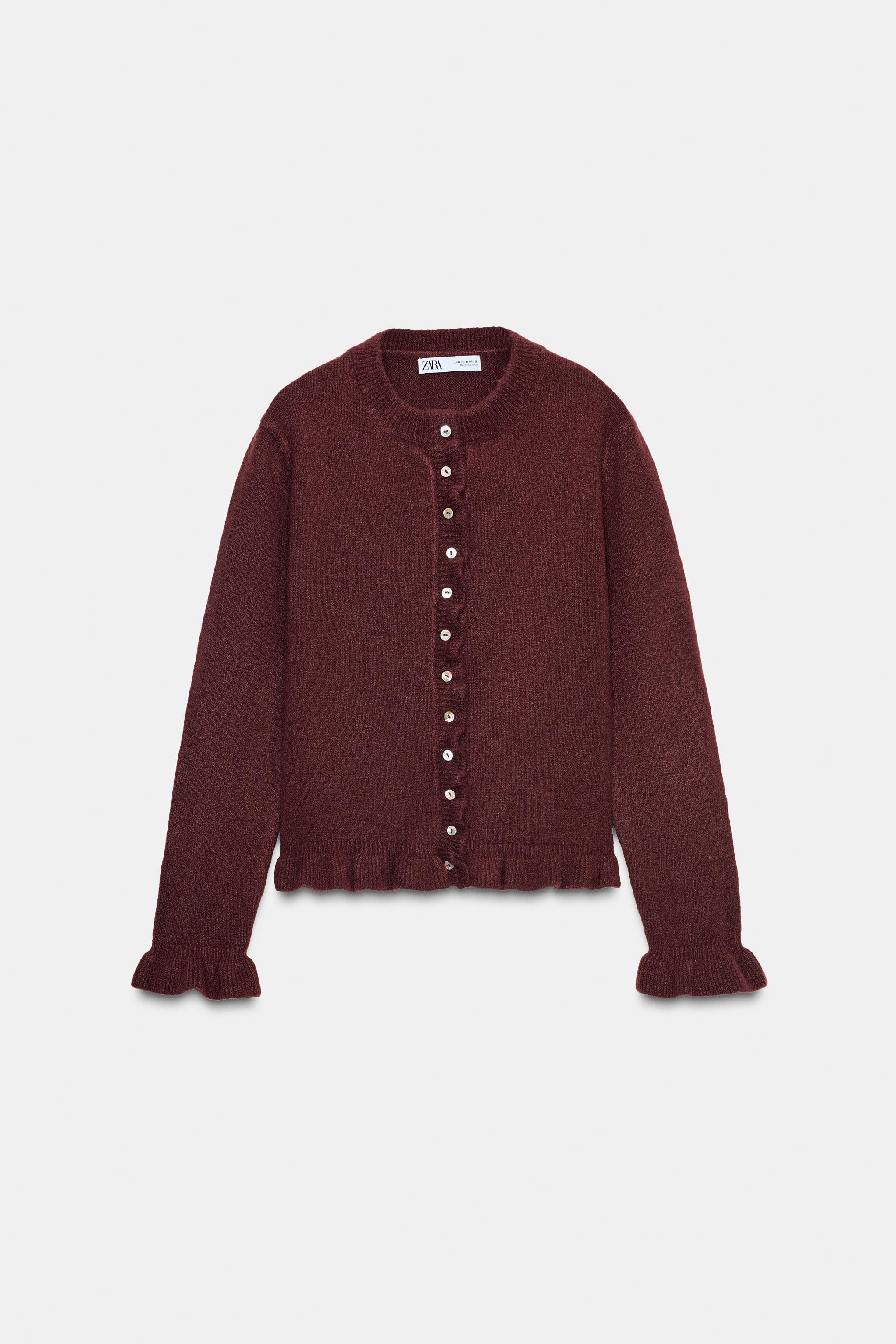 RUFFLED KNIT CARDIGAN | Zara US