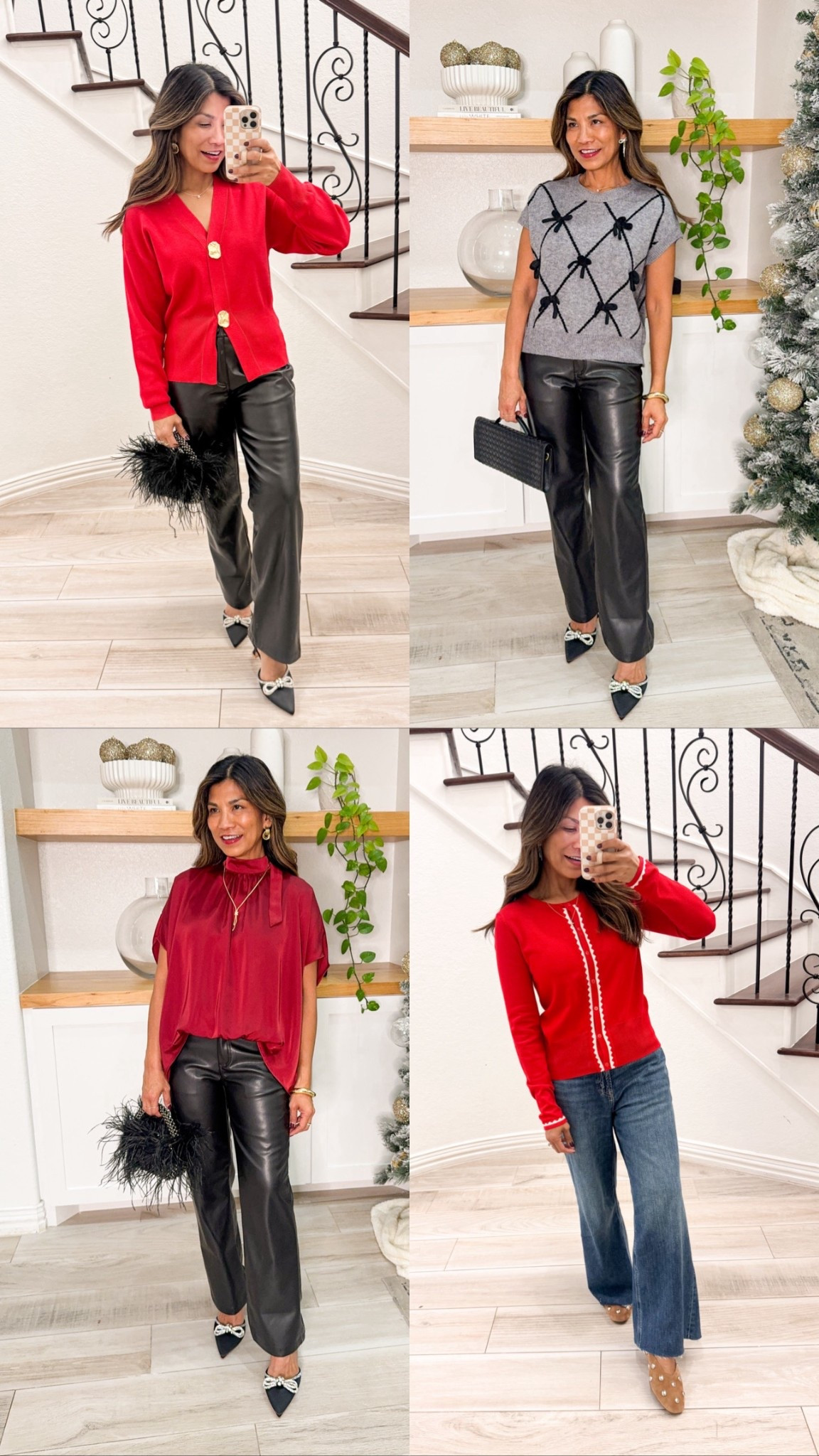 I’m 5’2” 118#ish for reference 
All tops in size small except the gold buttons in XS.
Under $30 @Amazon Holiday Tops
Faux leather pants in XS. 
Shoes tts

#ad
#founditonamazon
#WinterFavorites2025

Holiday party outfit 


#LTKSaleAlert #LTKHoliday #LTKCyberWeek