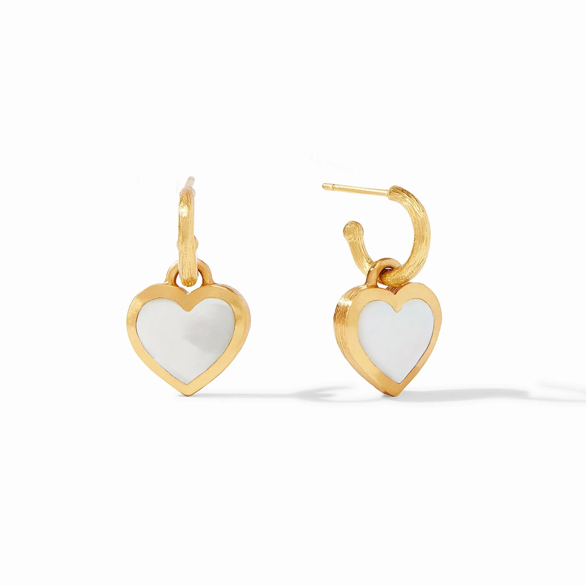 Gold Hoop Earring with Heart Charm | Julie Vos | Julie Vos