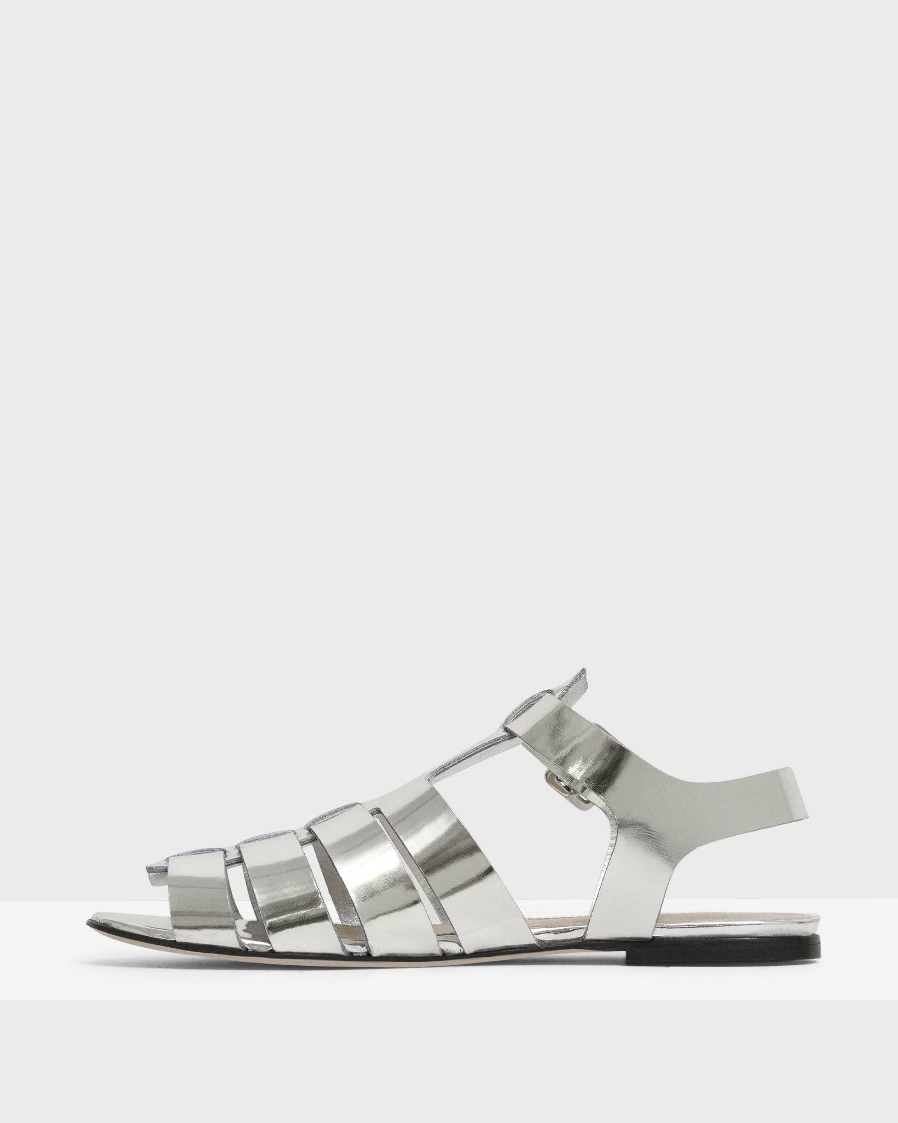 Fisherman Sandal in Metallic Leather | Theory