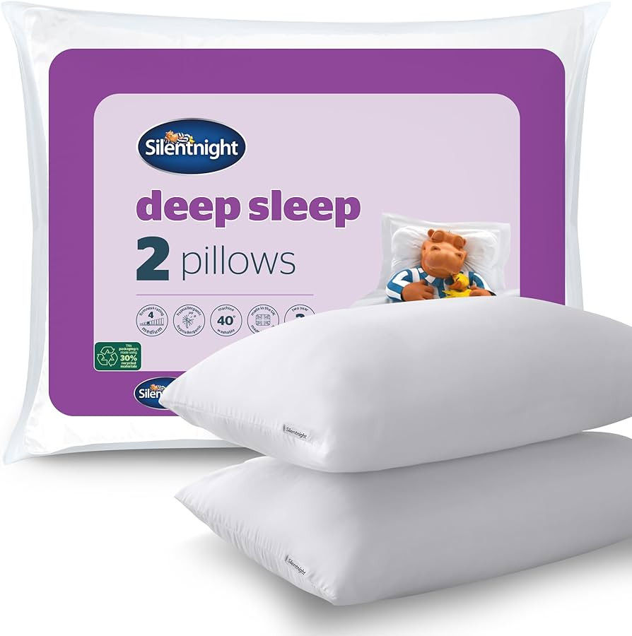 Silentnight Deep Sleep Pillow Pack of 2 - Soft Hotel Bed Pillows 2 Pack Pillow Pair - Machine Was... | Amazon (UK)