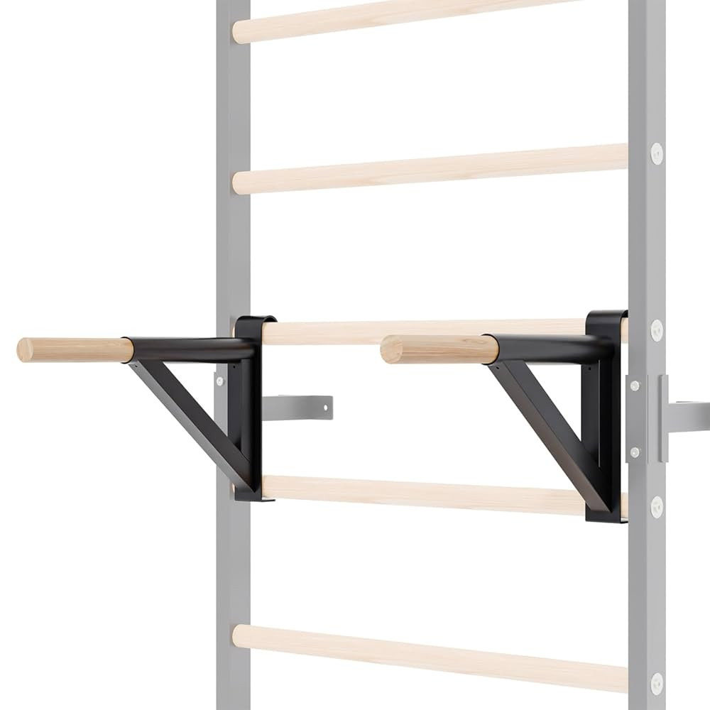 Swedish Ladder, Wood Stall Bars Suspension Trainer with Pull-Up Bar & Rings for Straps, Swedish l... | Amazon (US)