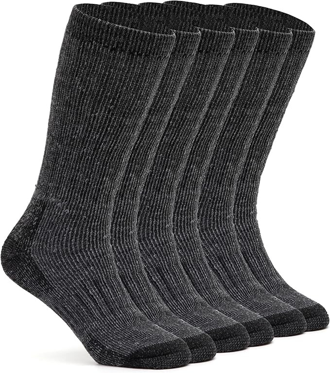Alvada Mens Merino Wool Crew Socks Thermal and Warm Socks for Winter Work Hiking Running 3 Pairs | Amazon (US)