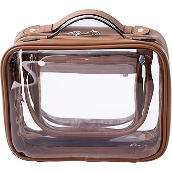 SANHECUN traveling toiletry Case large clear cosmetics case makeup bag Dimensions | LxWxH:10” x... | Amazon (US)