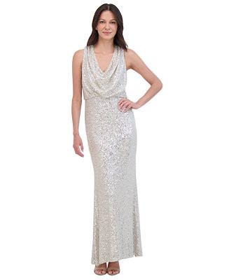 Women's Sequined Cowlneck Gown | Macy's