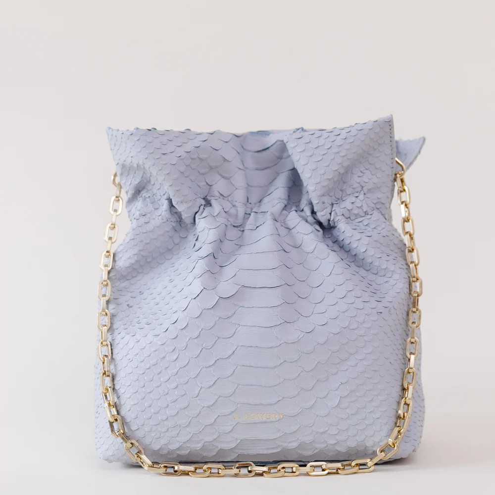 J. LOWERY VIVIENNE Shoulder Bag | Dove Blue Python | J. LOWERY