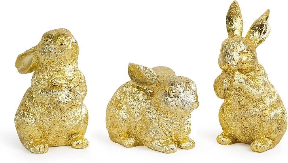 Hodao 3 PCS Easter Bunny Decorations Spring Easter Rabbit Decor Figurines Easter Day Tabletopper ... | Amazon (US)