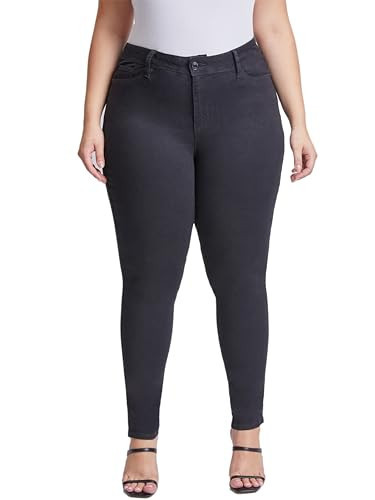 Royalty for Me Women's Plus Size Essential High Rise Skinny Jeans, Black, 18W | Amazon (US)