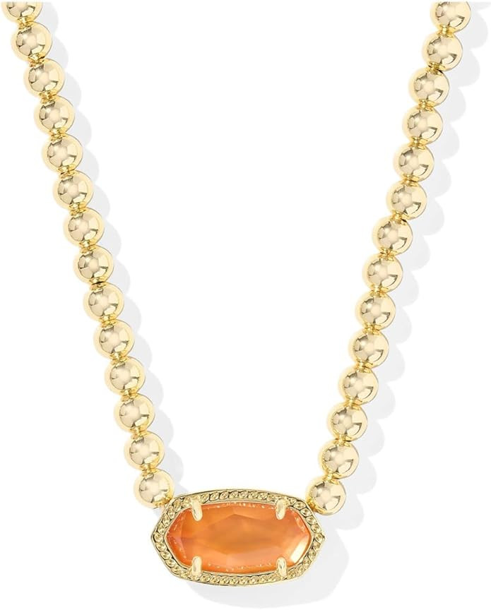 Kendra Scott Womens Elisa Beaded Necklace Gold Papaya Mother Of Pearl One Size One Size | Amazon (US)
