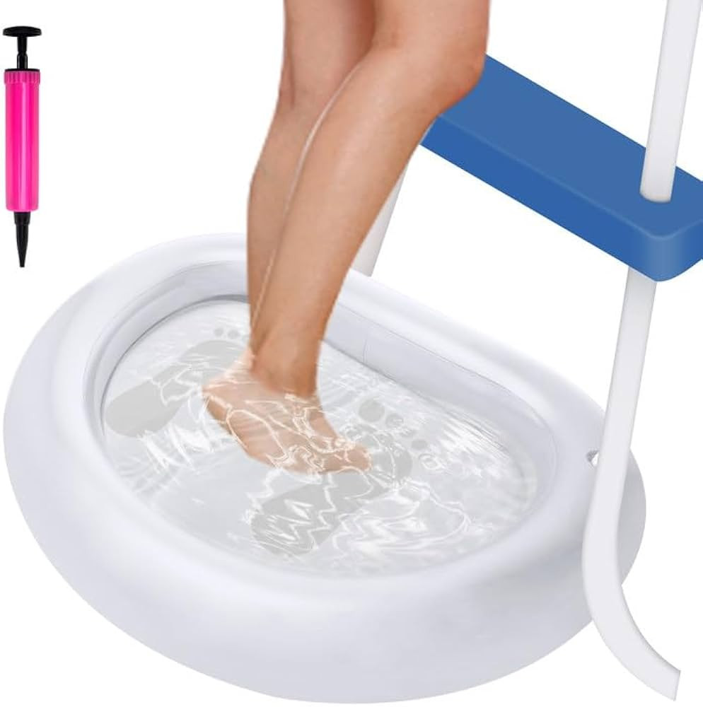 Inflatable Pool Foot Bath Basin, Foot Soaking Bath Basin for Pool Entry Ladder, Swimming Pool Cle... | Amazon (US)