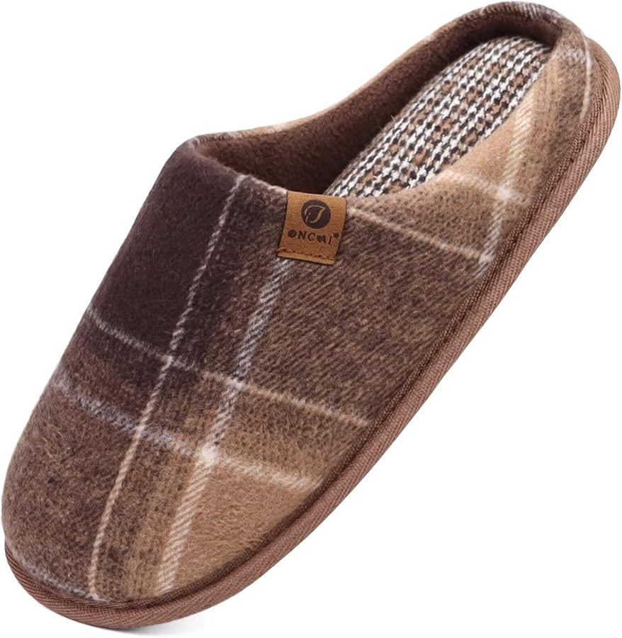 ONCAI Mens Cozy Memory Foam Scuff Slippers Slip On Warm House Shoes Indoor/Outdoor with Best Arch... | Amazon (US)