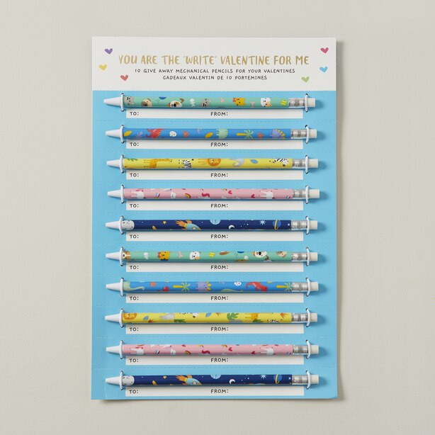 VALENTINES PENCIL TEARAWAY PACK SET OF 10 | Indigo (CA)