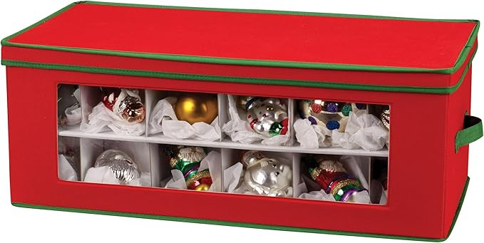 Household Essentials Ornament Storage Box, 36 Piece with Dividers, Sturdy and Stackable with Hand... | Amazon (US)
