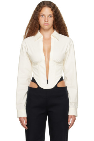 White V-Wire Corset Shirt | SSENSE