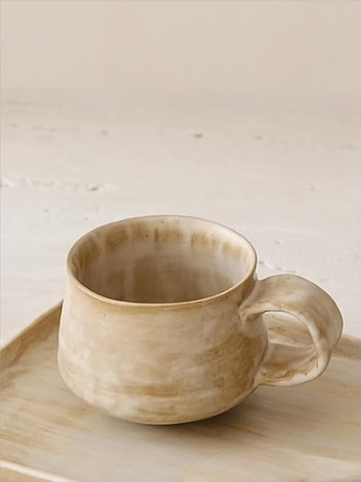 WENSHUO Stoneware Coffee Mug for Espresso/Coffee Cup,Novelty Unique Tea cup with Handmade wrinkle... | Amazon (US)