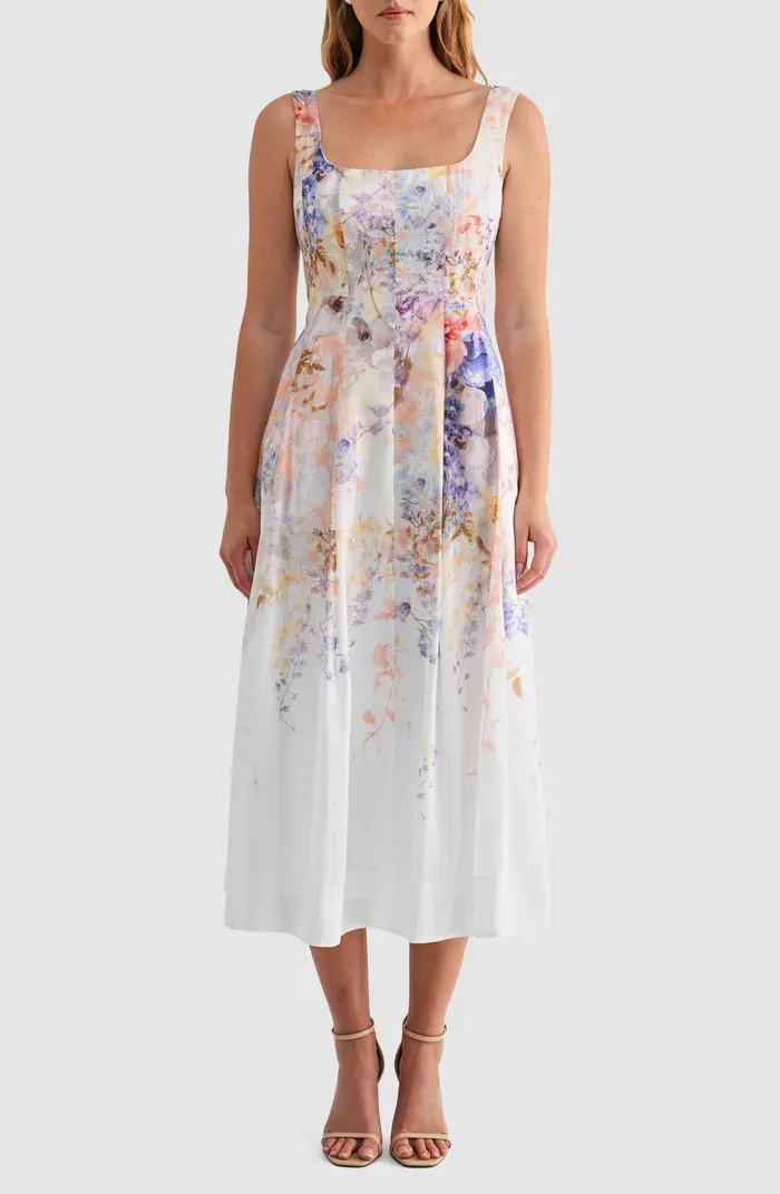 Print Pleated Sleeveless Maxi Dress | Nordstrom