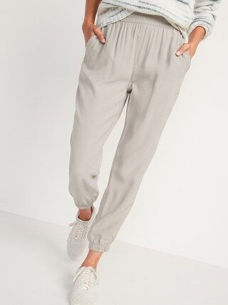 High-Waisted Twill Jogger Pants for Women | Old Navy (CA)