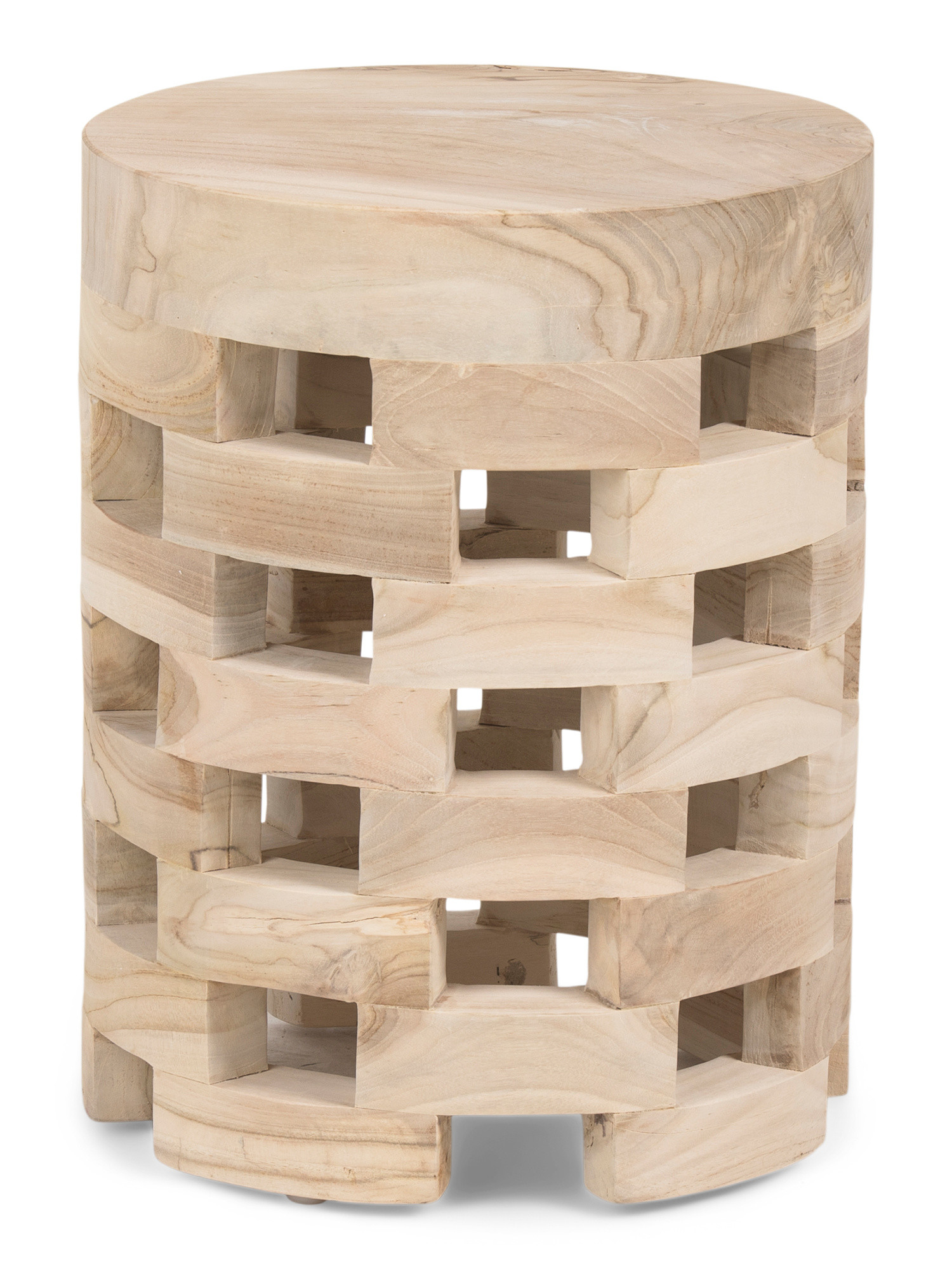 14x18 Dacosta Teak Wood Round Accent Table | TJ Maxx
