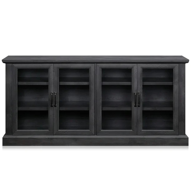 BELLEZE Liam 70" Rustic Farmhouse Wood Sideboard Universal Stand 4 Doors Buffet Cabinet Living Ro... | Walmart (US)