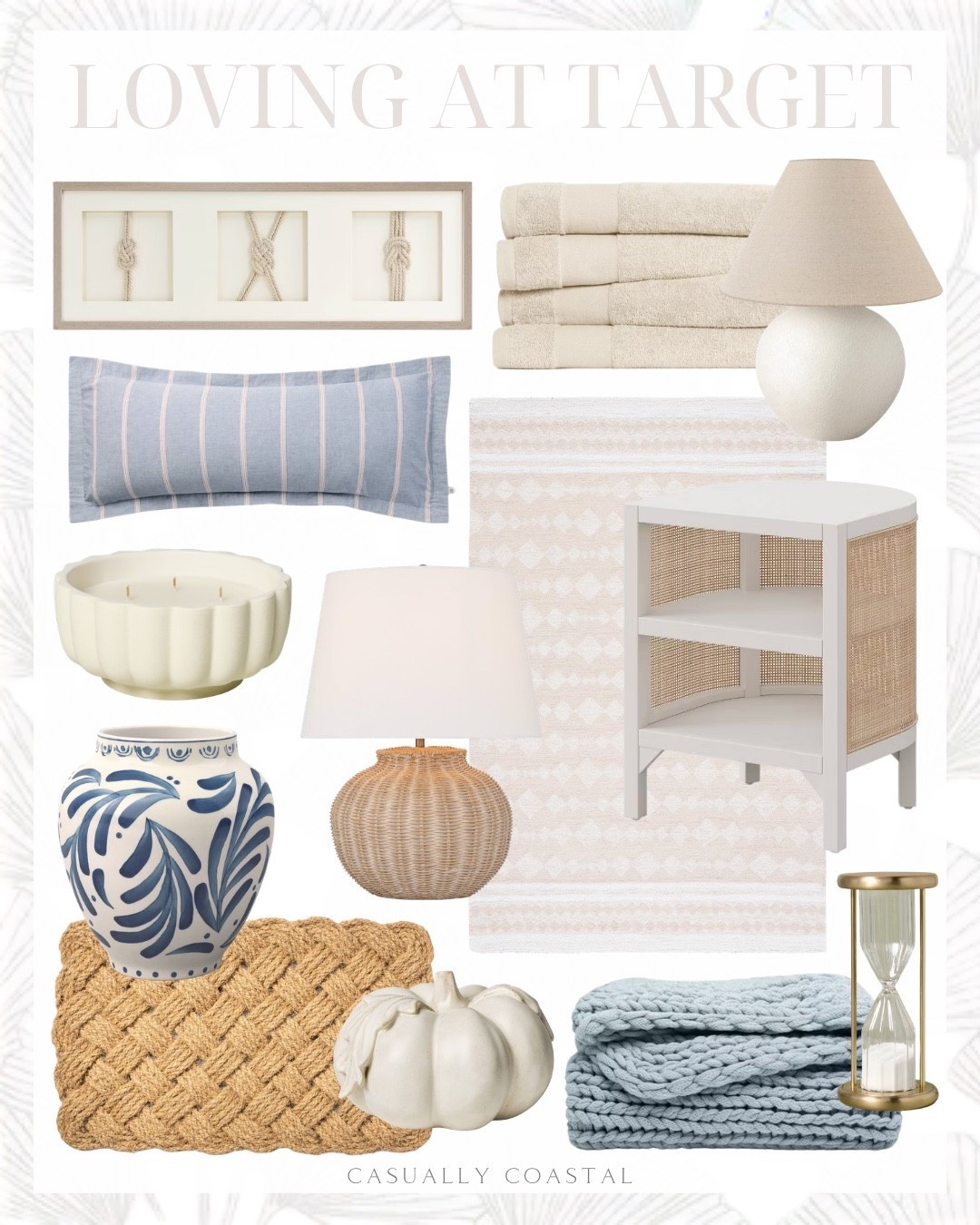 Loving at Target 

Target home decor, Target fall decor, coastal home decor, coastal style, coastal lamp, target lamp, target pumpkin, coastal pumpkin, target rug, coastal rug, Trent candle, target wall art, coastal wall art, coastal artwork, coastal throw blanket, striped lumbar throw pillow, 5 wick rustic scalloped candle, framed nautical rope wall decor, outdoor coir high pile basket weave door mat, coastal doormat, semi circle rattan side table, chunky knit throw blanket, 100% cotton bath towels, large botanical ceramic pumpkin, brass hourglass, rattan accent table lamp, round table lamp, indoor area rug, Safavieh rug, neutral rug, 5x8 rug, blue painted ceramic vase, striped comforter set

#LTKHome