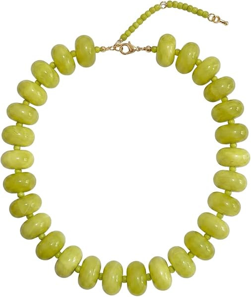 Summer Dopamine Colorfull Acrylic Beaded Choker Necklace For Women, Handmade Boho Stackable Colla... | Amazon (US)