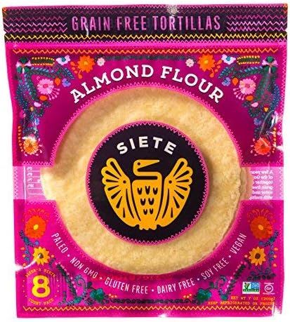 Siete Almond Flour Tortillas, 7 Ounce (Pack of 1), 8 ct (Frozen) | Amazon (US)