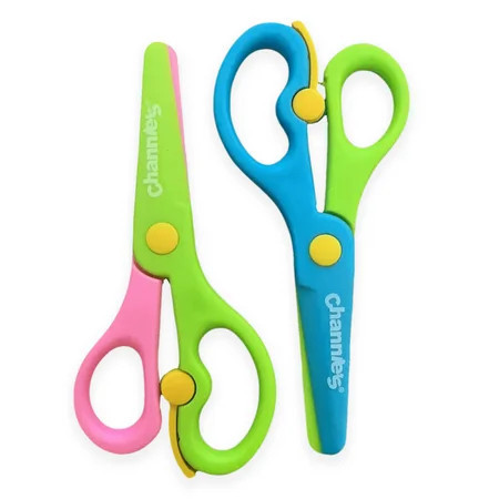 Channie's Safety Scissors for Small Hands (Ages 3-5) - Kid-Safe Plastic Training Scissors for Preschoolers, Child Hand-Eye Coordination Development, Kids Scissors, Toddler Safety Scissors (2 pack) | Walmart (US)