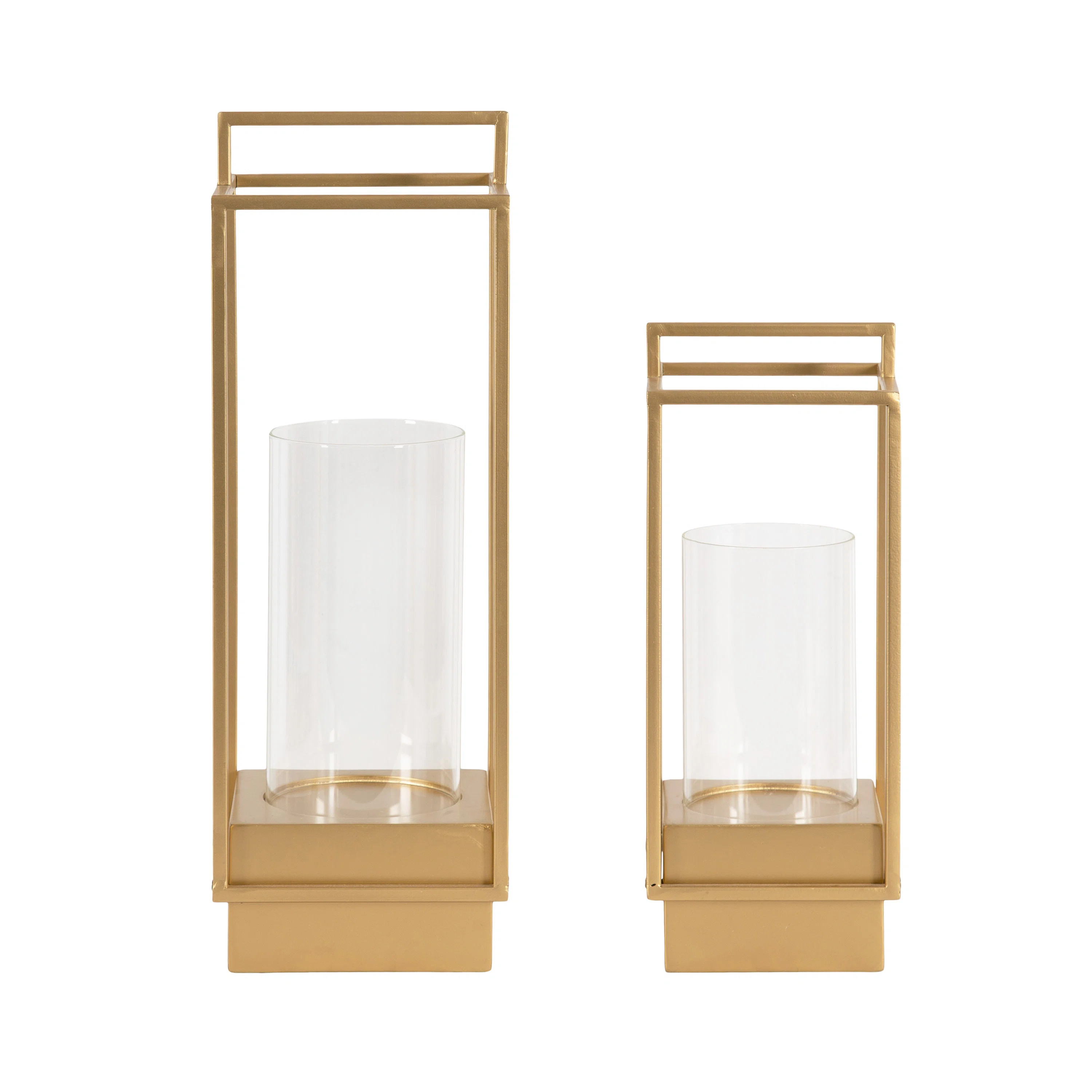 Wood and Metal Two-Piece Candle Holder Set | Wayfair North America