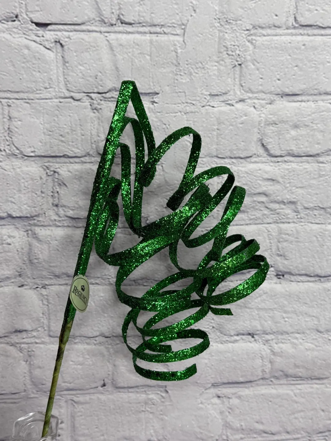 Green Glittered Curly Q Spray | St. Patrick’s Day, Christmas, Nutcracker, Mardi Gras Décor | 2... | Etsy (US)