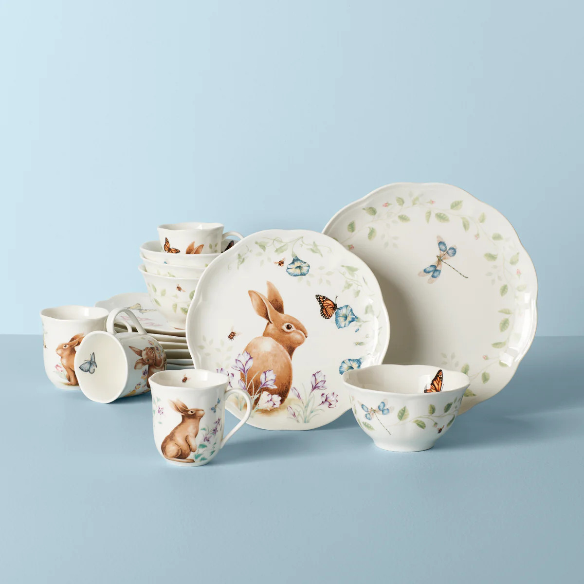 Butterfly Meadow Bunny 16-Piece Set | Lenox