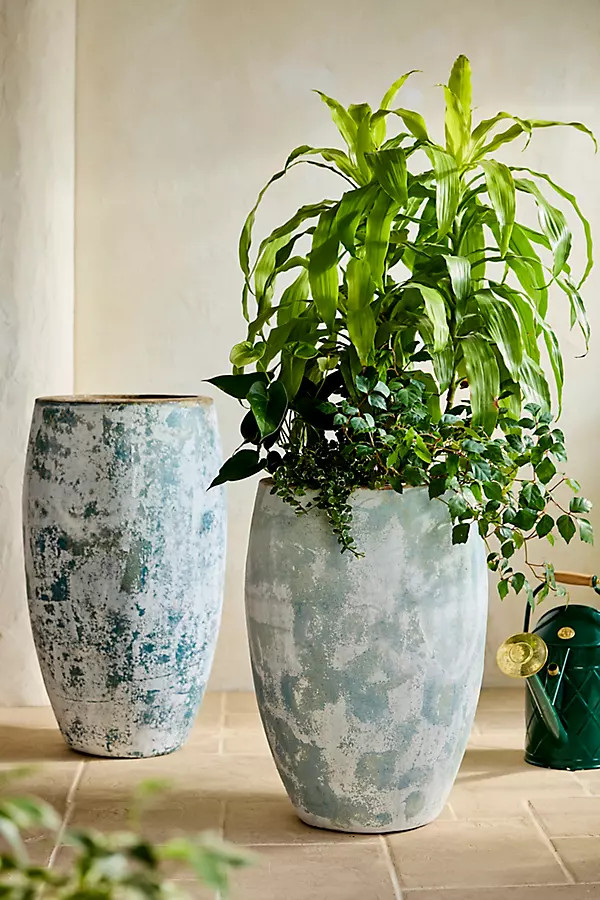 Canyon Blue Ceramic Tall Egg Planter | Anthropologie (US)