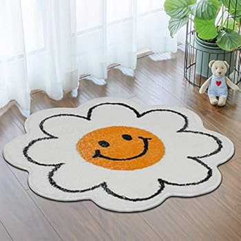 FOMAILE Smiley Face Rug Sunflower Rug Cute Bath Mat Bathroom Decoration Absorbent Bathtub Mat Sup... | Amazon (US)