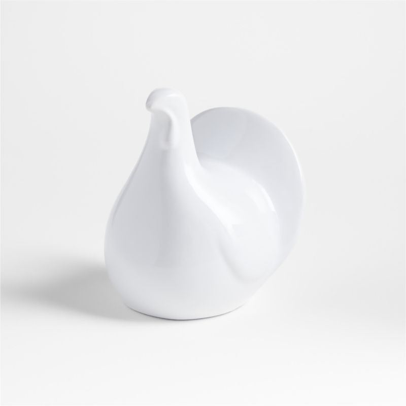Modern White Ceramic Thanksgiving Baby Turkey Sculpture + Reviews | Crate & Barrel | Crate & Barrel