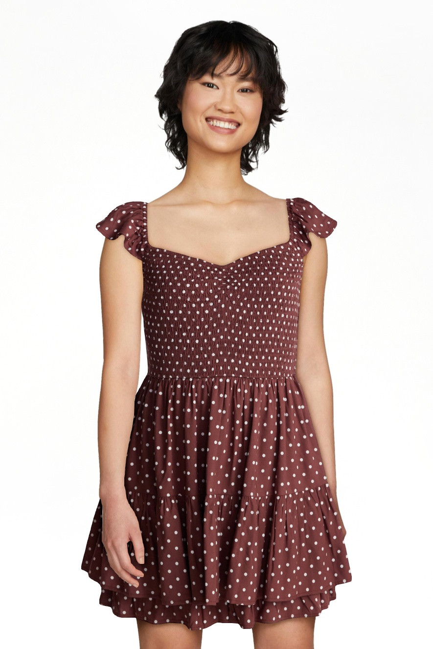No Boundaries Smocked Romper with Flutter Sleeves, Women’s XXS-XXL | Walmart (US)