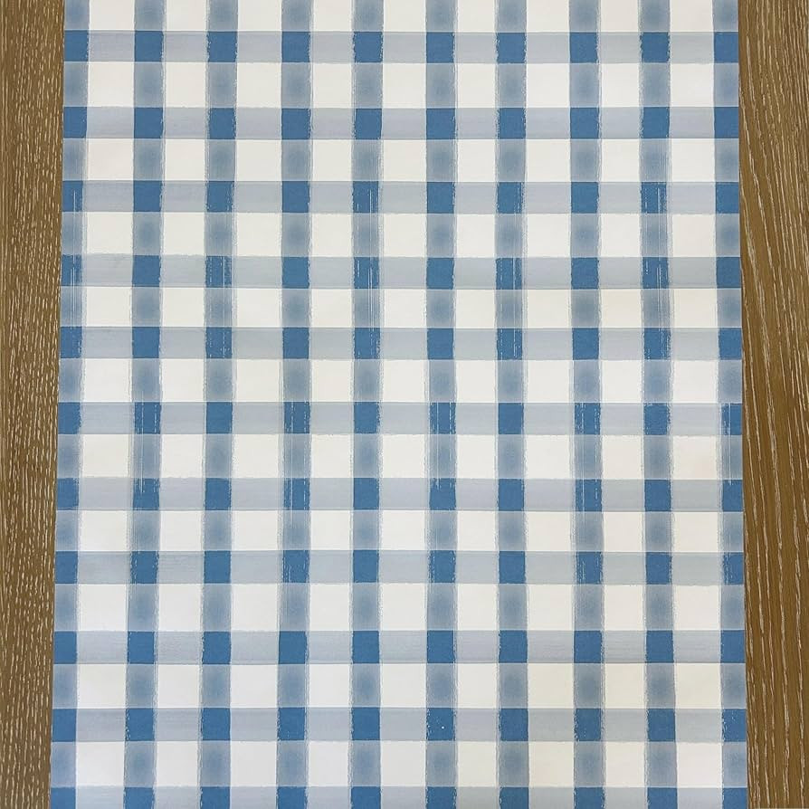 Amazon.com: Paper Table Runner Roll - Blue White Buffalo Check Plaid Pattern for Parties or Weddi... | Amazon (US)