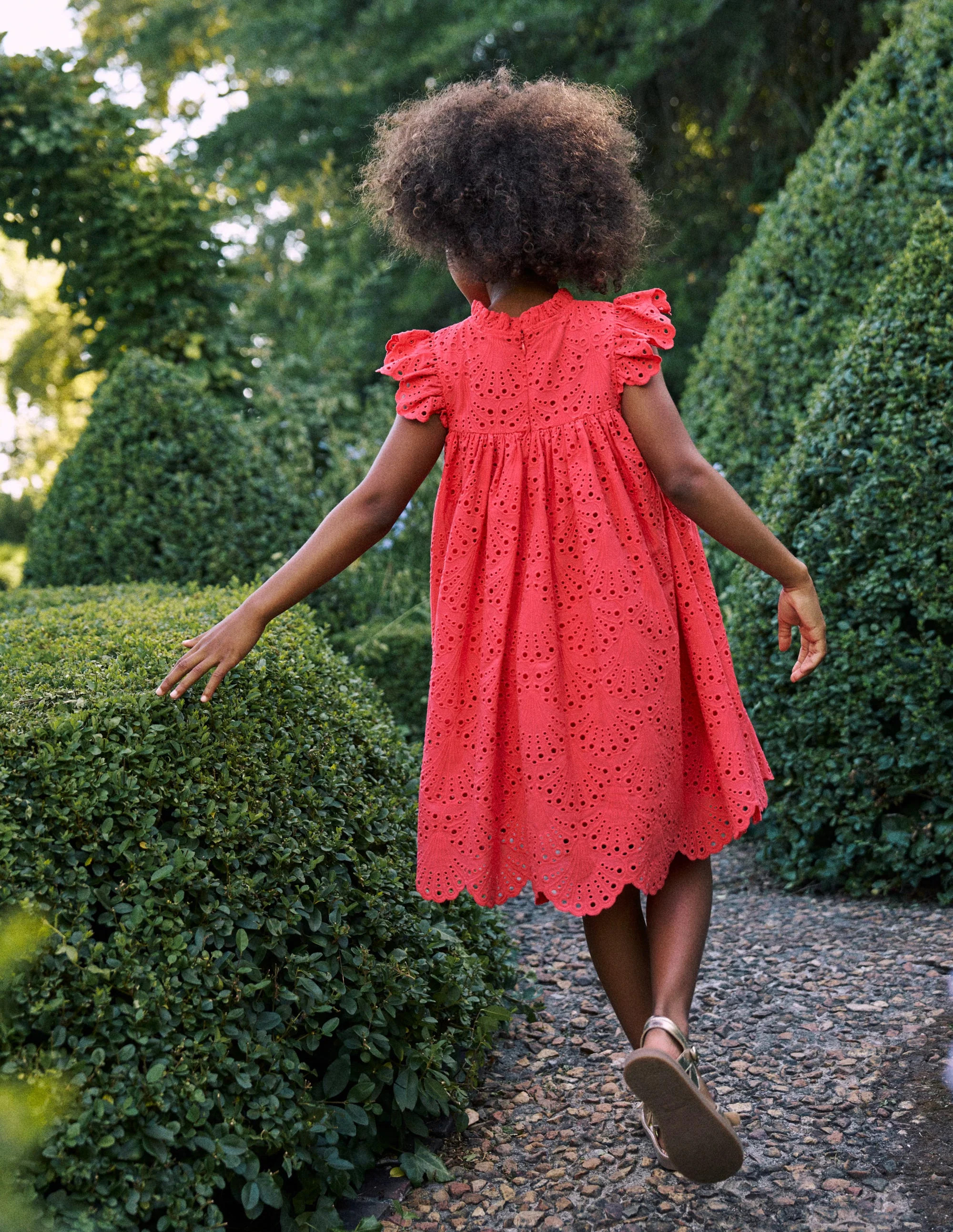 Scallop Broderie Dress-Camelia Pink | Boden UK