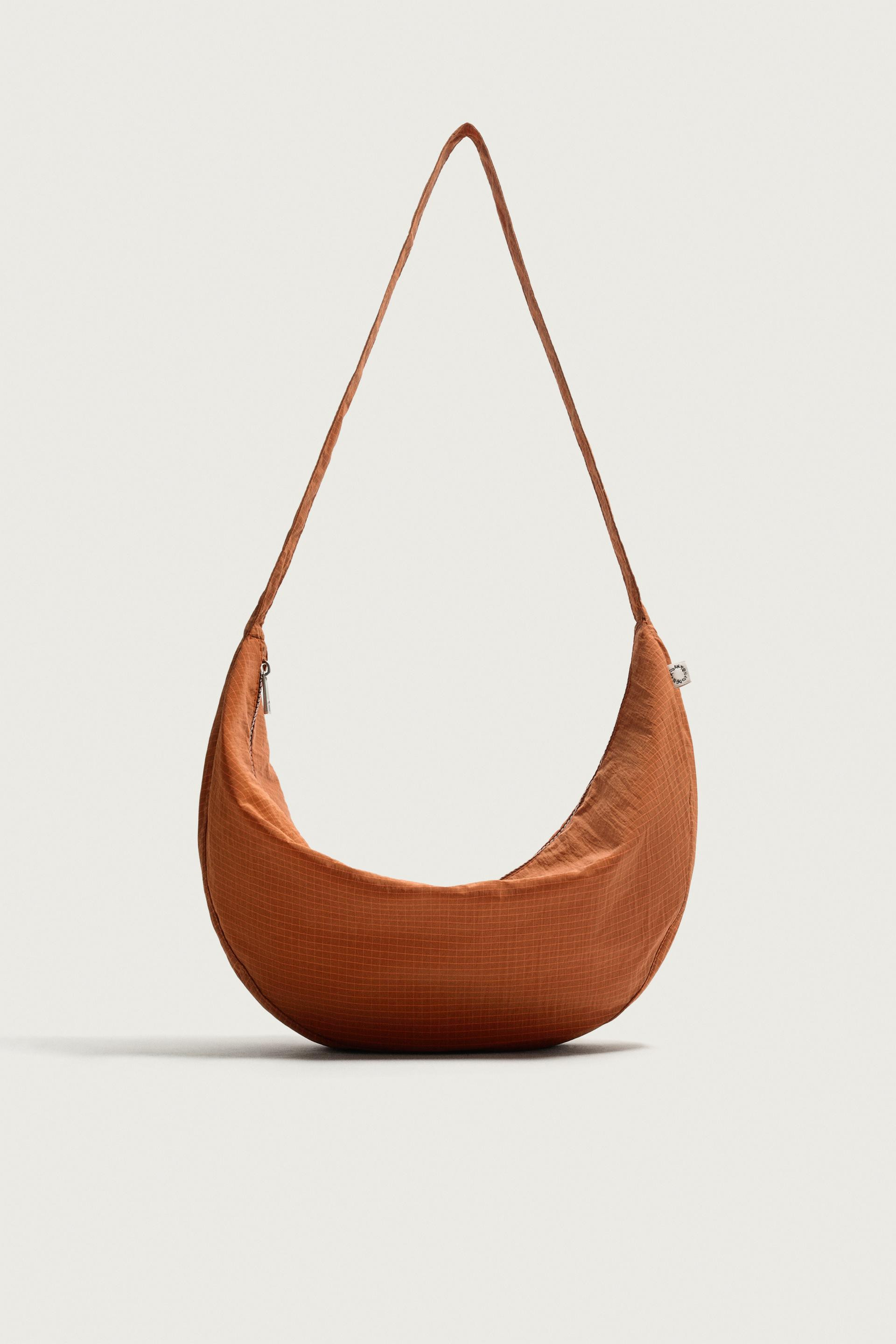 Zara - Fabric Shoulder Bag - Brown - One Size Only - Man | Zara UK
