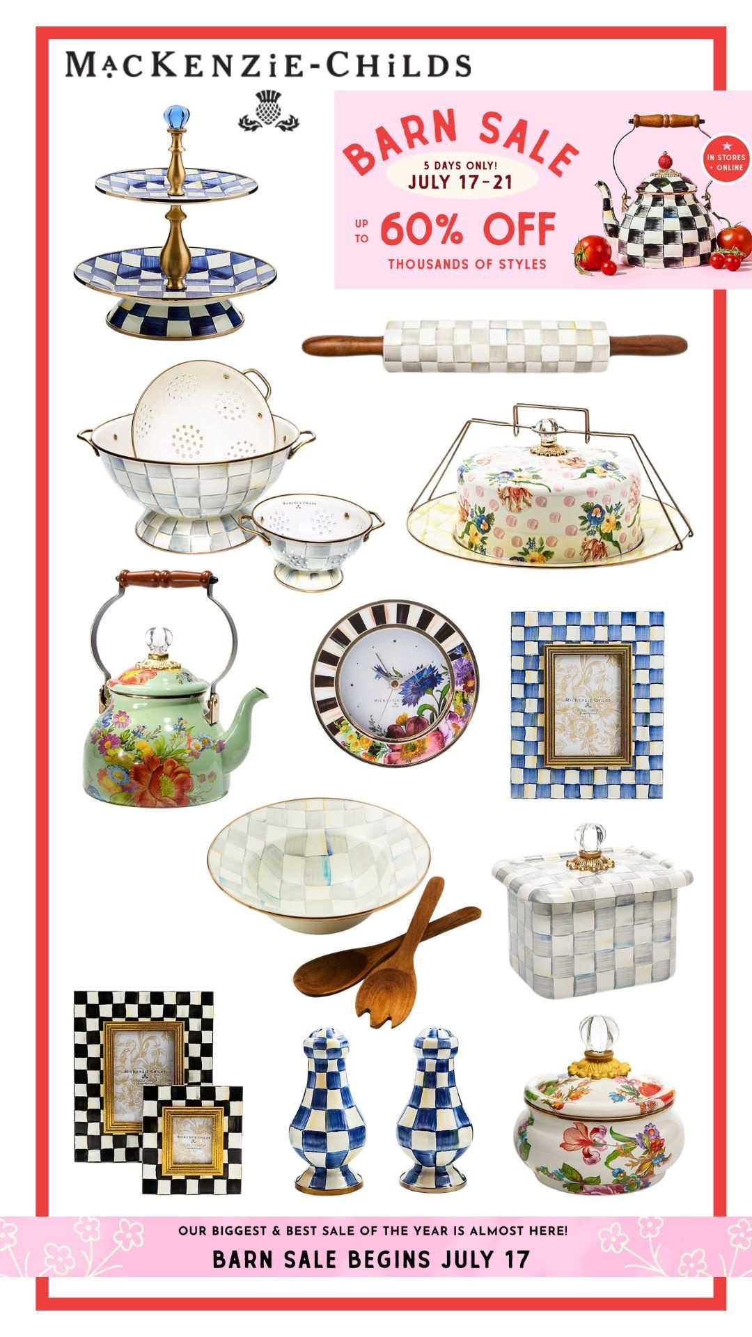 Mackenzie Childs Barn Sale up to 60% off! Shop the sale here! 

#LTKSaleAlert #LTKHome #LTKSeasonal