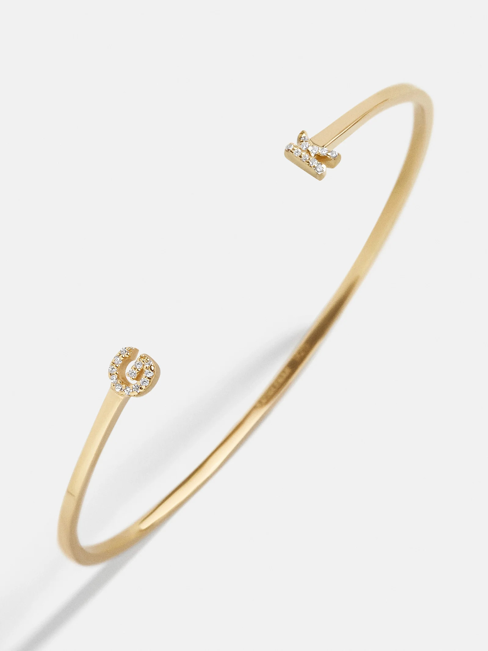 18K Gold Double Initial Custom Cuff Bracelet - Gold | BaubleBar (US)