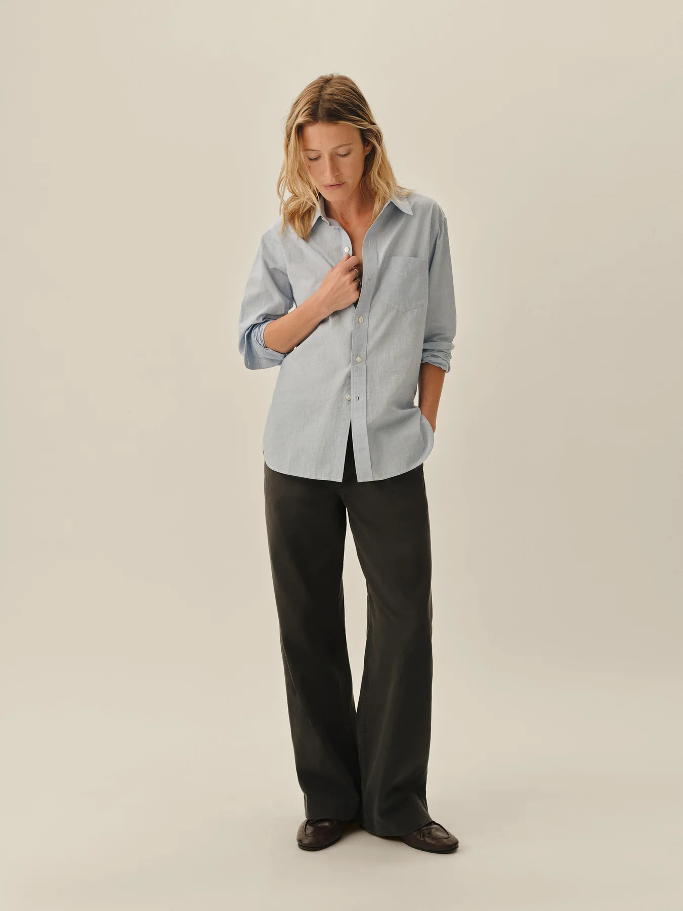 French Blue Eoe Mainstay Cotton Shirt | Buck Mason | Buck Mason