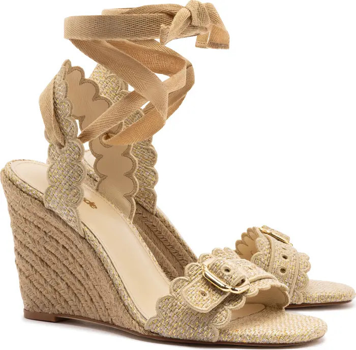 Larroudé Poppy Ankle Wrap Espadrille Wedge Sandal (Women) | Nordstrom | Nordstrom