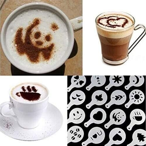 Drhob Hot 16Pcs Coffee Latte Art Stencils DIY Decorating Cake Cappuccino FoamTool CN (Color: Whit... | Amazon (US)