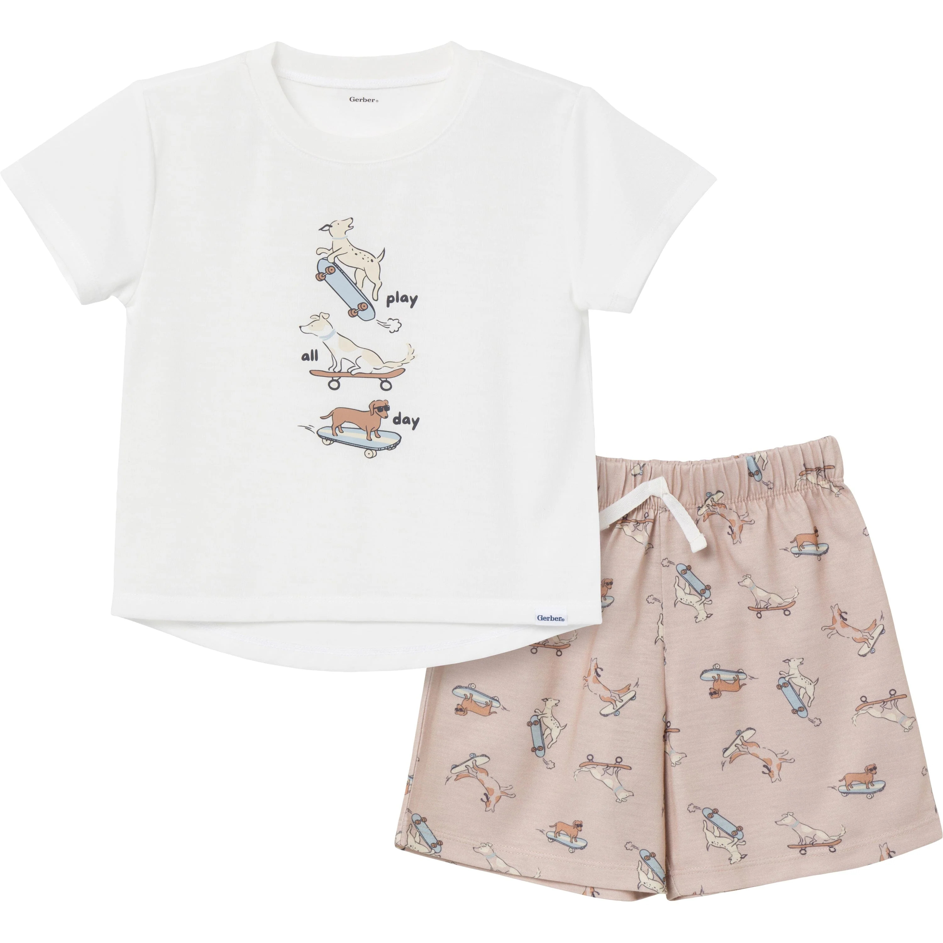2-Piece Toddler Boys Dog Pajama Shorts Set | Gerber Childrenswear