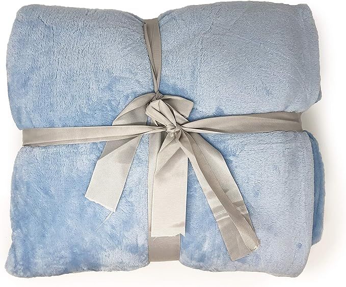 Allgala 60x90 Super Soft Flannel Plush Light Weight Throw Blanket-Light Blue-BLK82510 | Amazon (US)