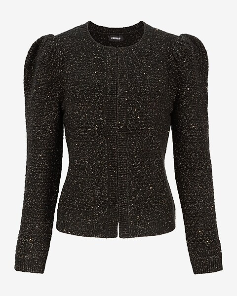 Gold Detailed Sweater Jacket | Express