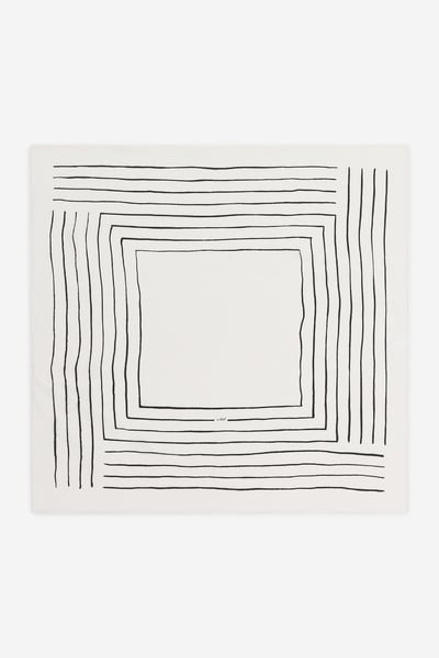 Printed Silk Scarf – White/Black – Women – ARKET GB | Arket UK