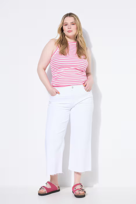 Jeans-Culotte, Wide Legs, 5-Pocket, cutted Saum | Ulla Popken DE